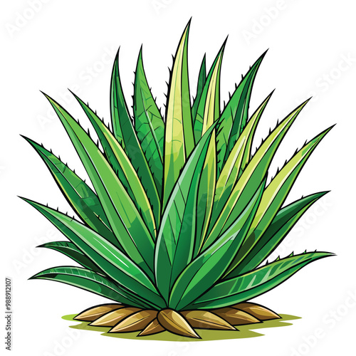 Alovera plant vector illustration isolated on a white background