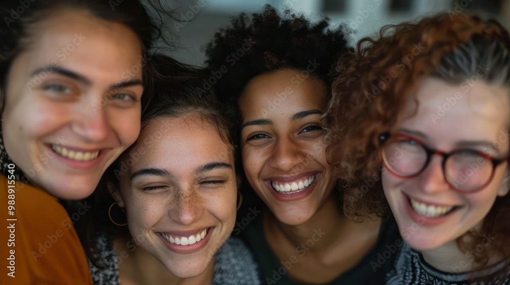 Portrait of a group of women smiling together Portrait of a group of women smiling together
