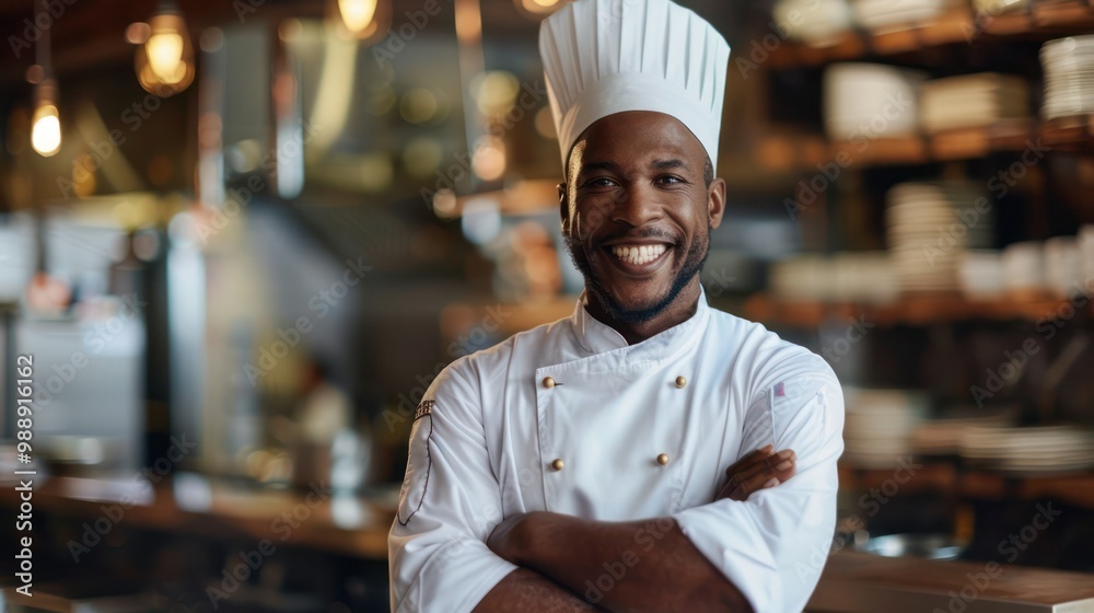 Fototapeta premium Portrait of a smiling chef with crossed arms