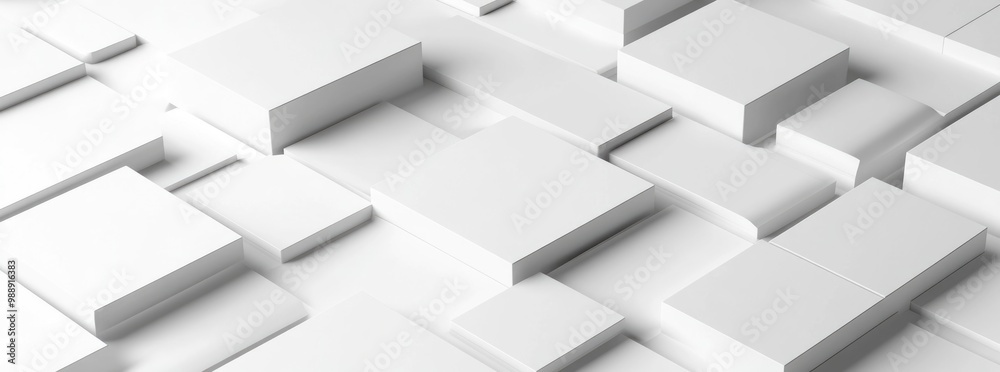 Abstract white background with a geometric pattern and shadows, 3D rendering. Abstract white background with a geometric pattern and shadows, 3D rendering.