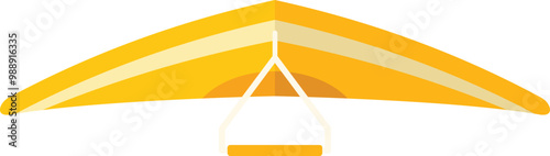 Yellow hang gliding equipment for extreme sport flying in the air