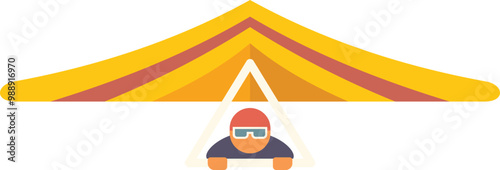 Man is flying on a hang glider, enjoying the thrill of extreme sports and the beauty of the sky