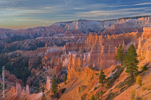 Landscape at sunrise of the hoodoos of Bryce Canyon National Park, Utah, USA