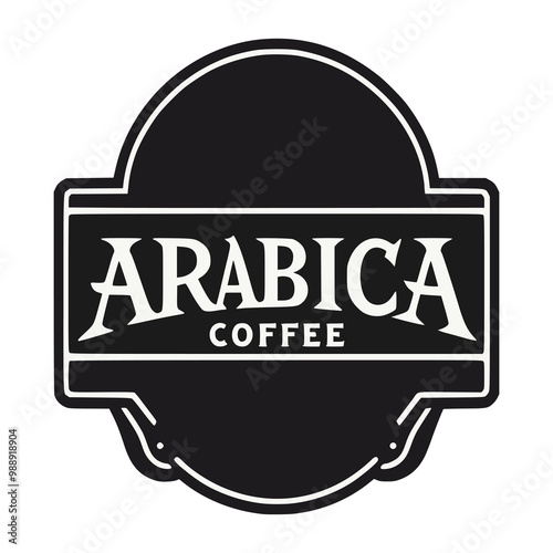arabica coffee drink vintage label nature vector illustration template design