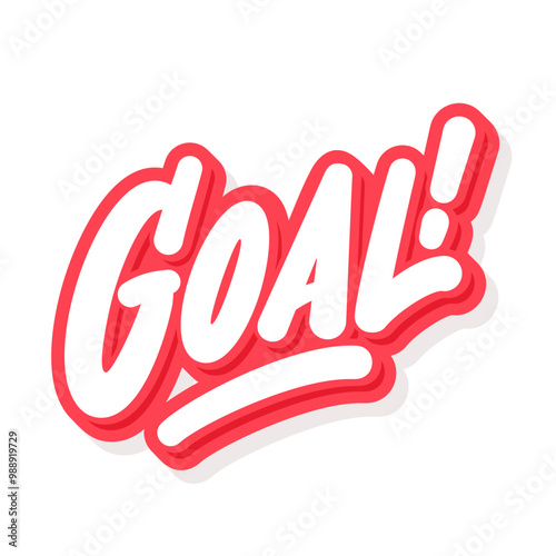 Goal. Lettering typography sticker word.