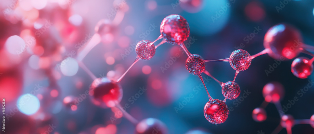 Abstract representation of molecular structures in vibrant colors. Abstract representation of molecular structures in vibrant colors.