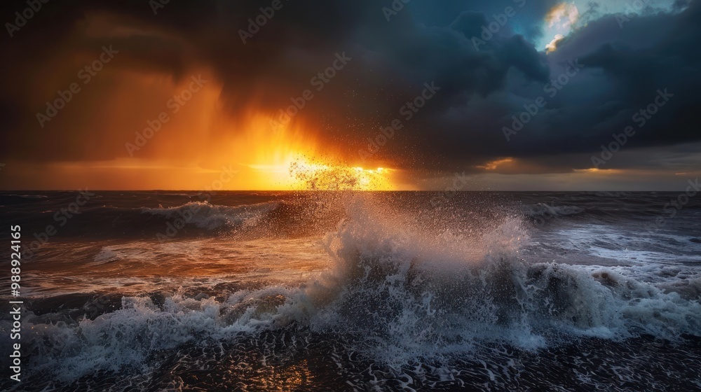 Storm and sun contrast, capturing the moment when darkness meets light Storm and sun contrast, capturing the moment when darkness meets light