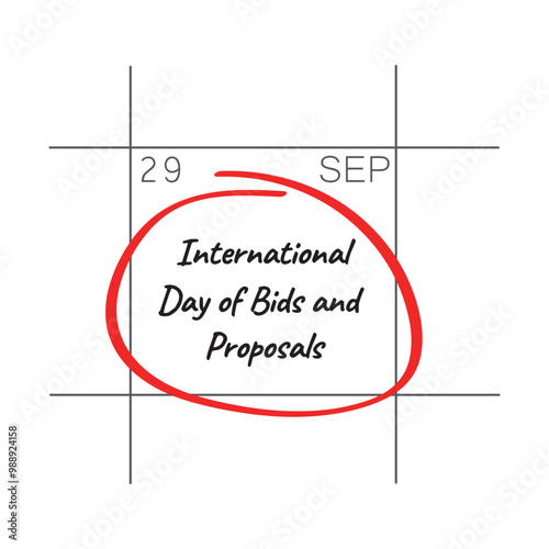 International Day of Bids and Proposals, September 29.