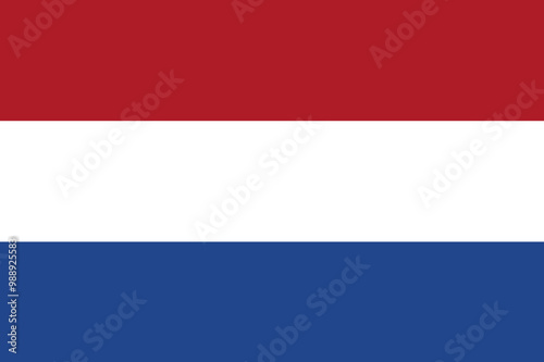 National Flag of the Kingdom of the Netherlands - vector, horizontal triband of bright vermilion, white, and cobalt blue Free Download National Flag of the Kingdom of the Netherlands - vector, horizontal triband of bright vermilion, white, and cobalt blue - GFXLoad