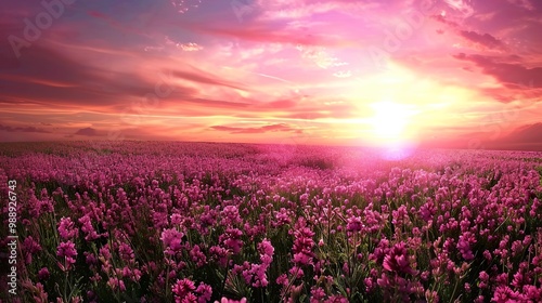 Beautiful_Pink_Flower_field_Sunset_Flowers_beautiful