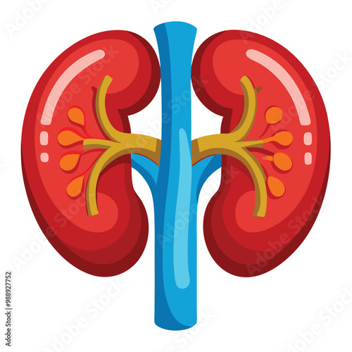 Human kidney vector illustration on a white background