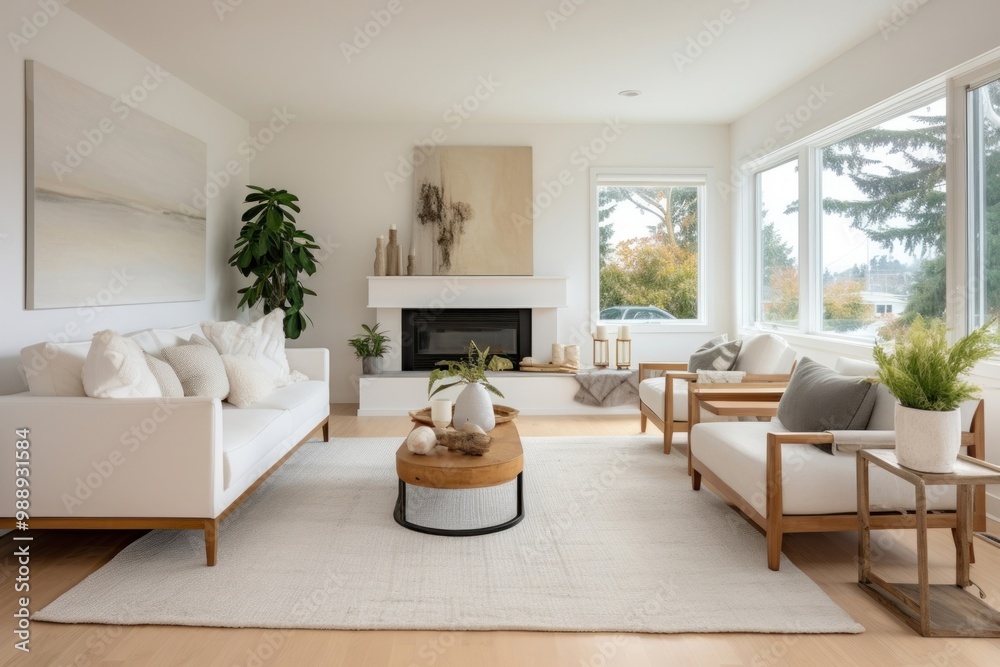 Fototapeta premium Living room architecture furniture building.