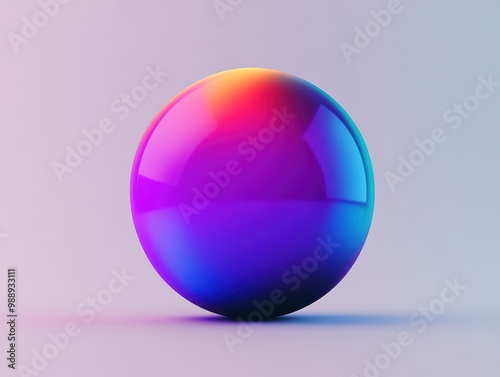 Colorful gradient sphere on a smooth pastel background.