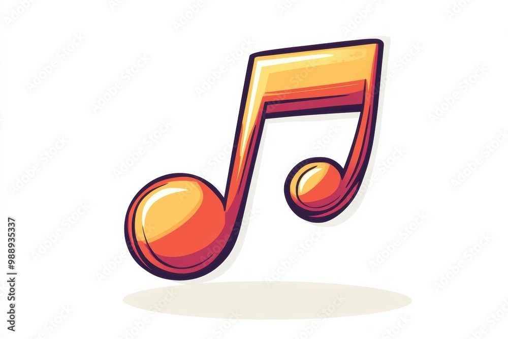 Colorful music note illustration on white background. Colorful music note illustration on white background.