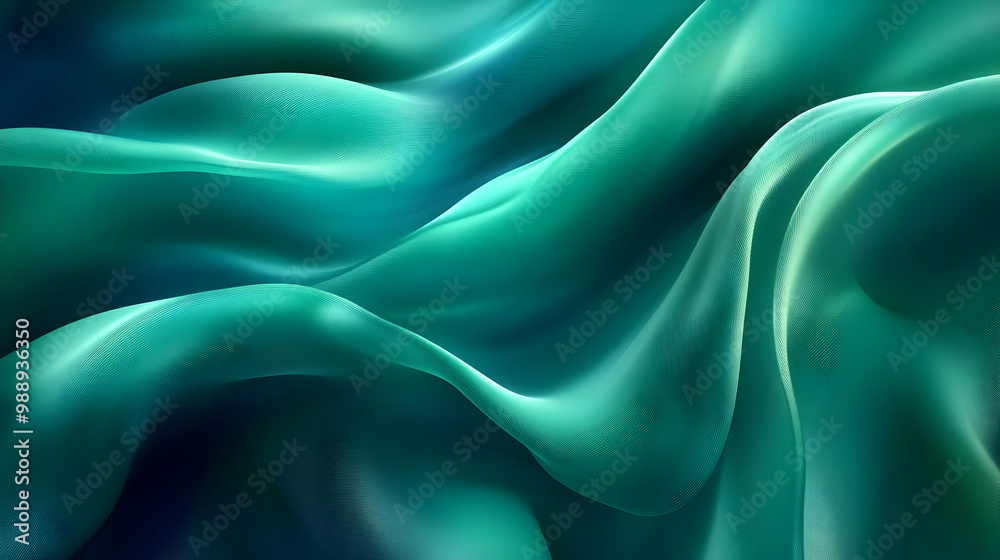 Abstract Green Fabric Waves - A Beautiful & Smooth Texture Abstract Green Fabric Waves - A Beautiful & Smooth Texture