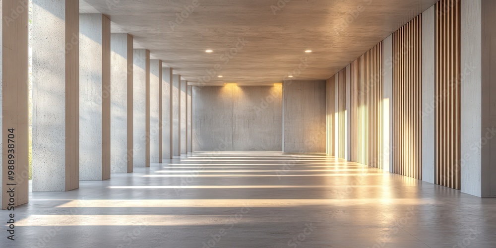 Minimalist Gray Concrete Room with Natural Light Minimalist Gray Concrete Room with Natural Light
