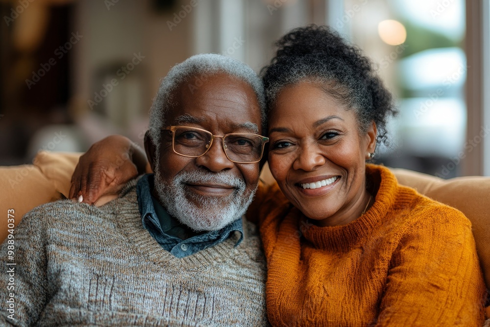 Happy black woman visiting her senior father in nursing home, Generative AI Happy black woman visiting her senior father in nursing home, Generative AI