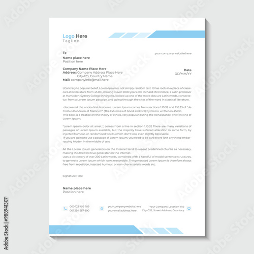 Modern business and corporate letterhead template design