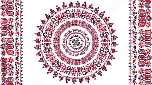 Traditional Hungarian motion graphic repeating loop, abstract 4k design