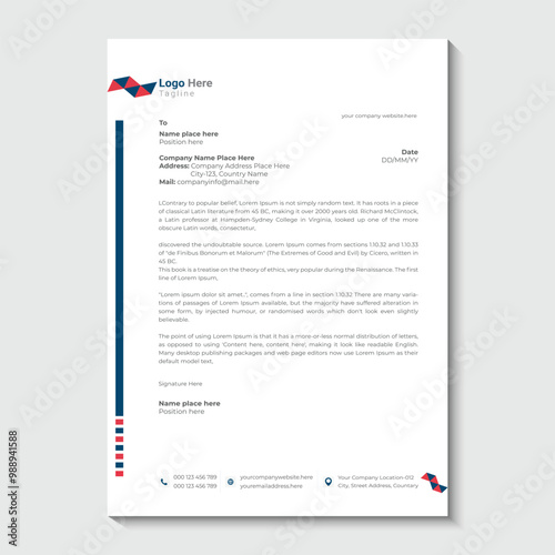 Modern business and corporate letterhead template design