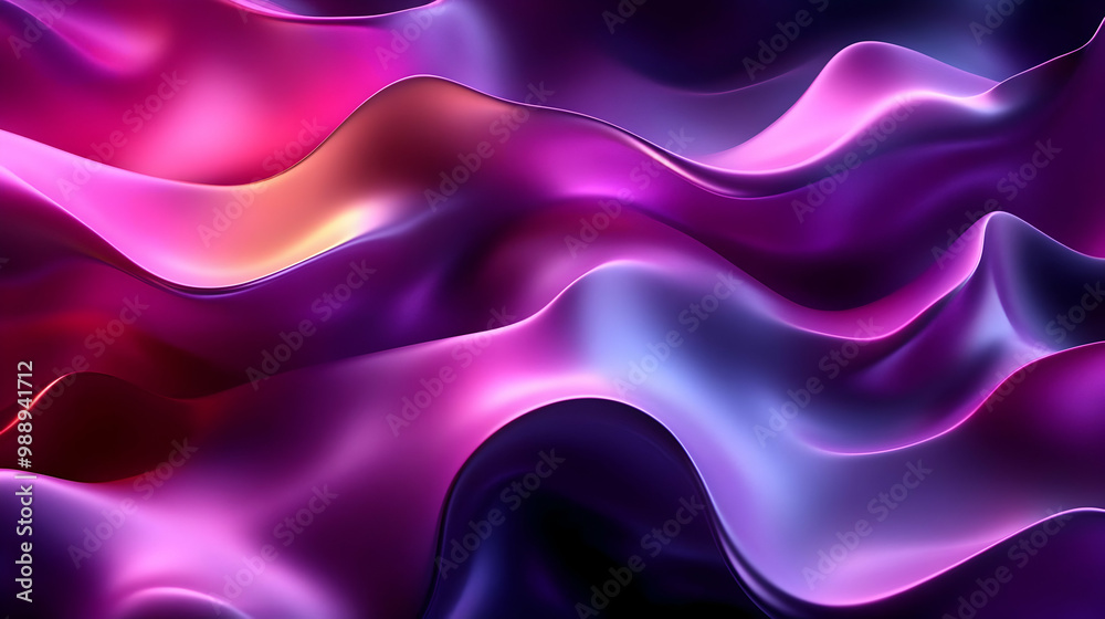 Abstract Purple and Pink Waves Flowing in 3D Abstract Purple and Pink Waves Flowing in 3D