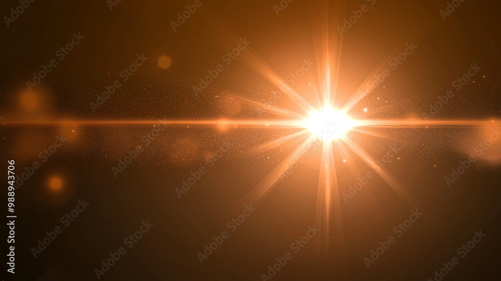 Obraz premium Digital lens flare creating an abstract light pattern on a dark backdrop.