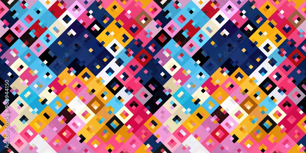 Ditzy pixel abstract rainbow seamless border pattern backdrop. Modern playful variegated repeating graphic design for kids, textile and home decor trim edge. Ditzy pixel abstract rainbow seamless border pattern backdrop. Modern playful variegated repeating graphic design for kids, textile and home decor trim edge.