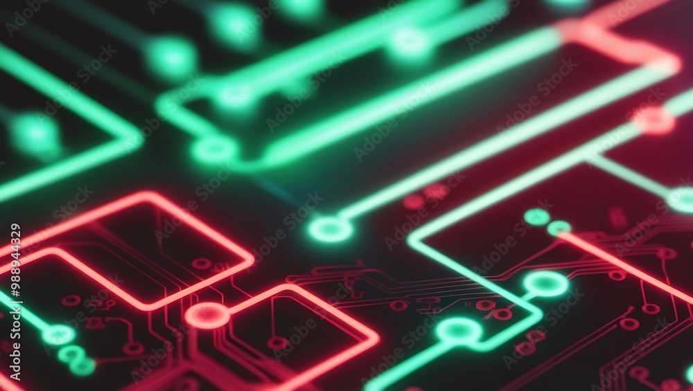 Obraz premium Network or connection. Abstract technology science background