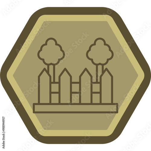 Garden Fence Vector Icon Design