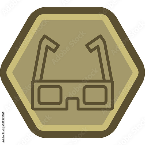 3d Glasses Vector Icon Design