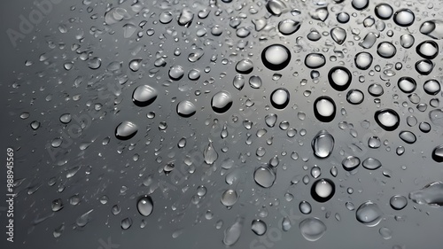 Wallpaper Mural Realistic rainy water drop at dark grey background Torontodigital.ca