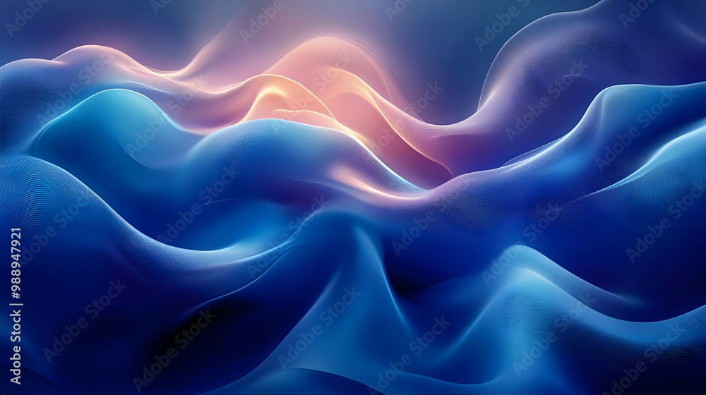 Abstract Blue and Pink Waves 3D Rendered Animation Abstract Blue and Pink Waves 3D Rendered Animation