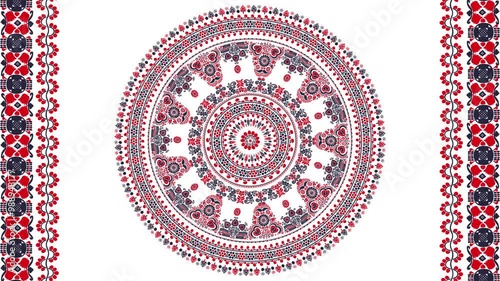 Traditional Hungarian motion graphic repeating loop, abstract 4k design