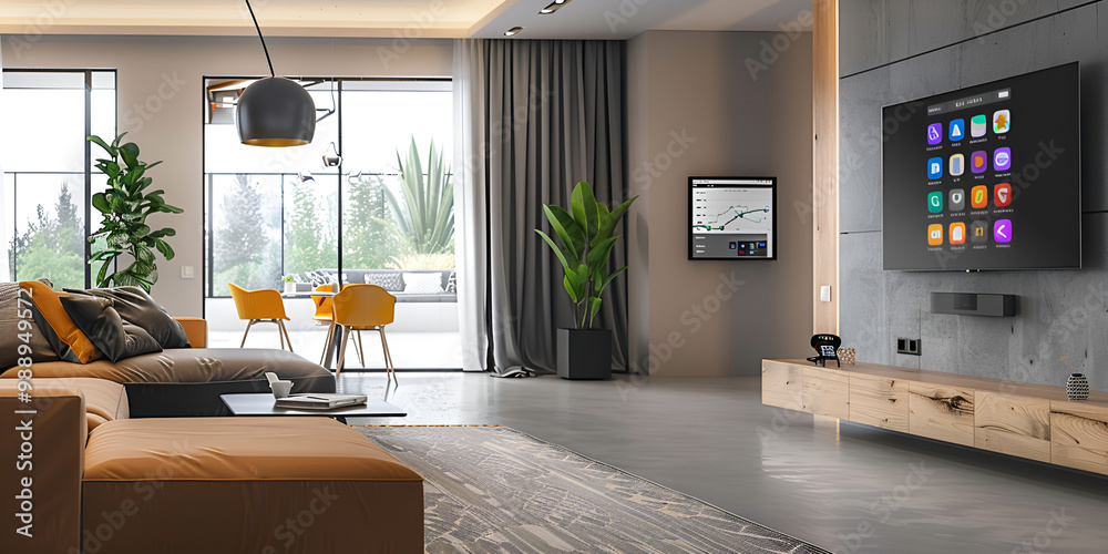 Modern Living Room: A Blend of Technology and Minimalist Design" Smart ...