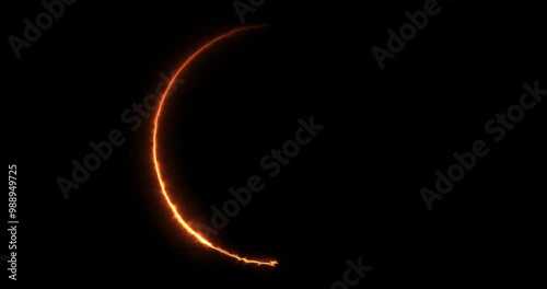 Wallpaper Mural ring of fire appears on black background, concept of magic Torontodigital.ca