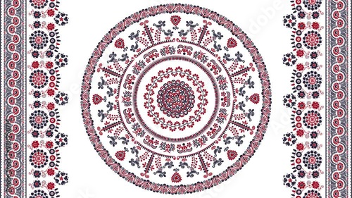 Traditional Hungarian motion graphic repeating loop, abstract 4k design