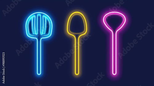 shovel icon. Elements of kitchen tools in neon style icons. Simple icon for websites, web design, mobile app, info graphics 