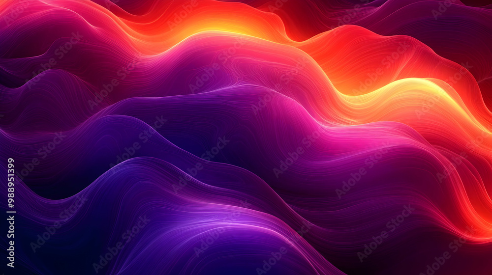Abstract Wavy Lines in Red, Orange, Purple, and Blue Abstract Wavy Lines in Red, Orange, Purple, and Blue