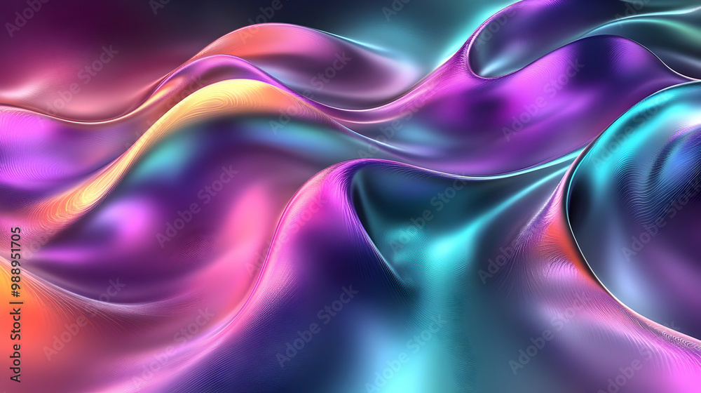 Abstract 3D Waves with Colorful Gradient and Texture Abstract 3D Waves with Colorful Gradient and Texture