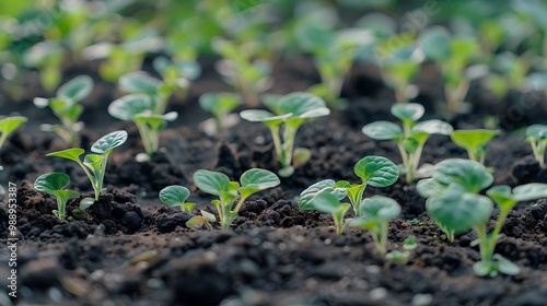 Green seedling illustrating concept of new life and growing from seed.