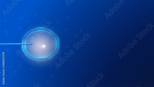Artificial insemination human blue background technology vector editable.