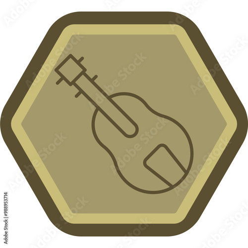 Acoustic Guitar Vector Icon Design