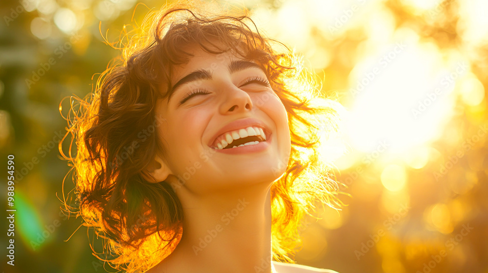 Fototapeta premium Joyful Laughter in a Natural Outdoor Setting