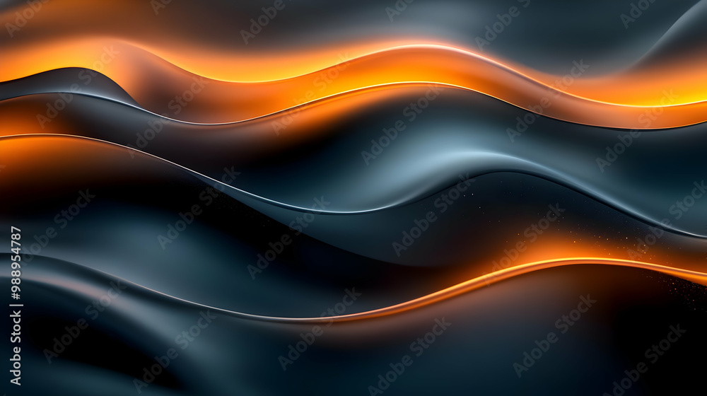 Abstract Orange and Blue Waves, 3D Rendered Background, Dynamic Liquid Motion Abstract Orange and Blue Waves, 3D Rendered Background, Dynamic Liquid Motion