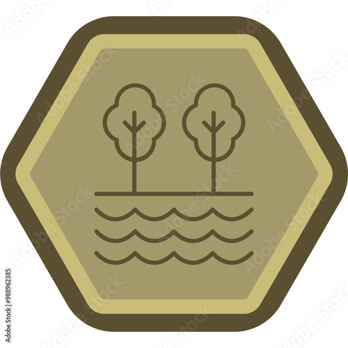 Creek Vector Icon Design