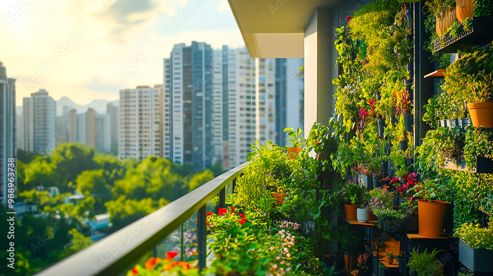 Urban Balcony Transformed into a Lush Green Space Urban Balcony Transformed into a Lush Green Space