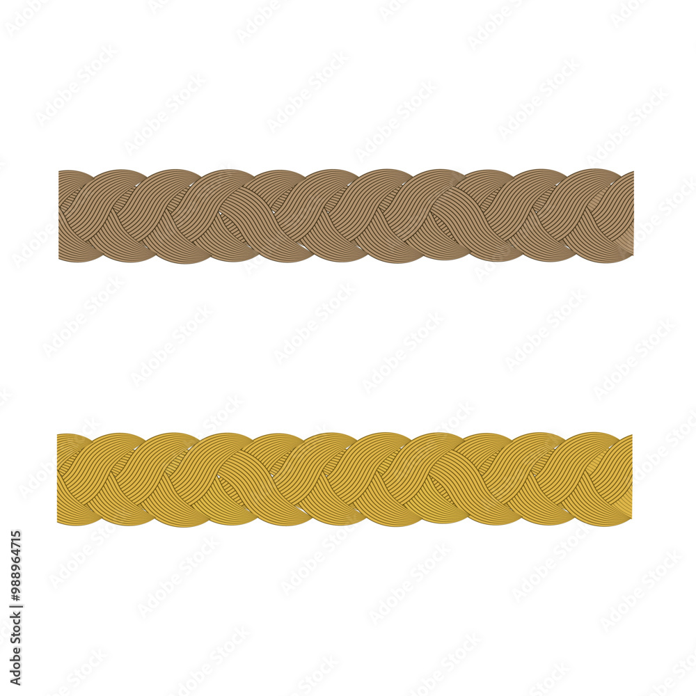 Obraz premium Vector Braid icon clipart avatar. Braided curve hair. Cartoon art illustration isolated on white background. Long female fashion plait.