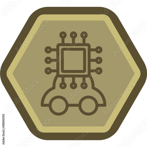 Self Driving Car Vector Icon Design