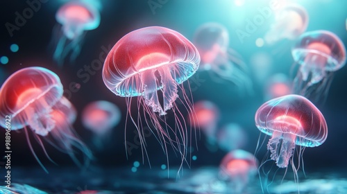 Stunning Jellyfish Floating in Ethereal Waters