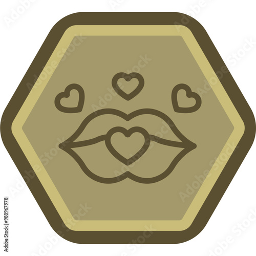 Lips Kiss Icon Design